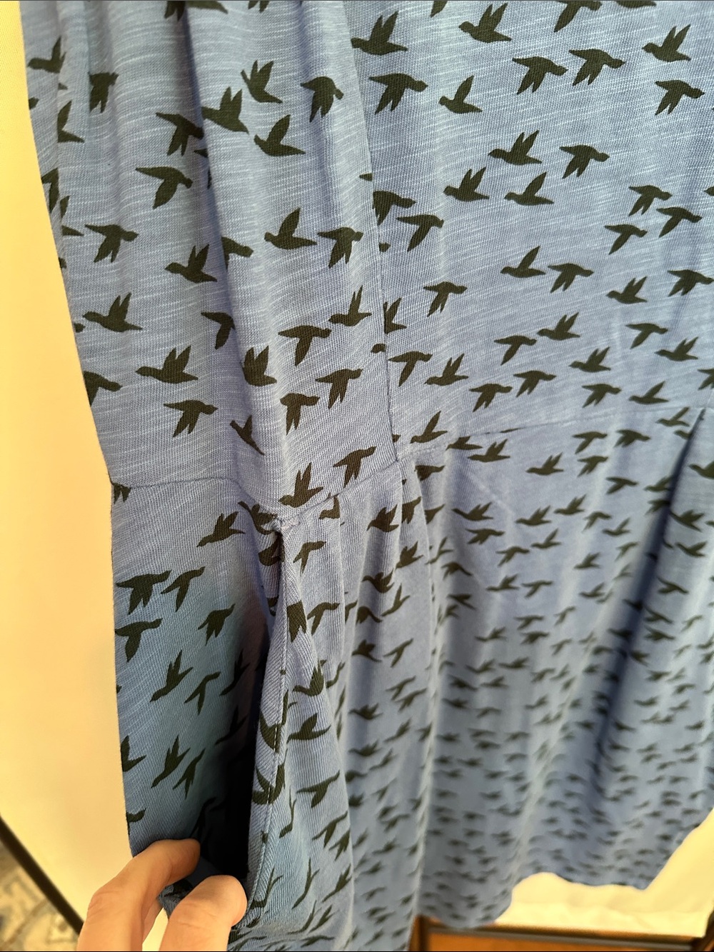 Boden Blue Short-Sleeve Bird Print Dress - Picture 3 of 4